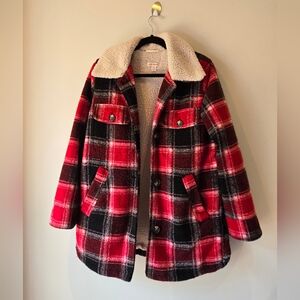 Joe Fresh Plaid Sherpa Jacket Size Medium